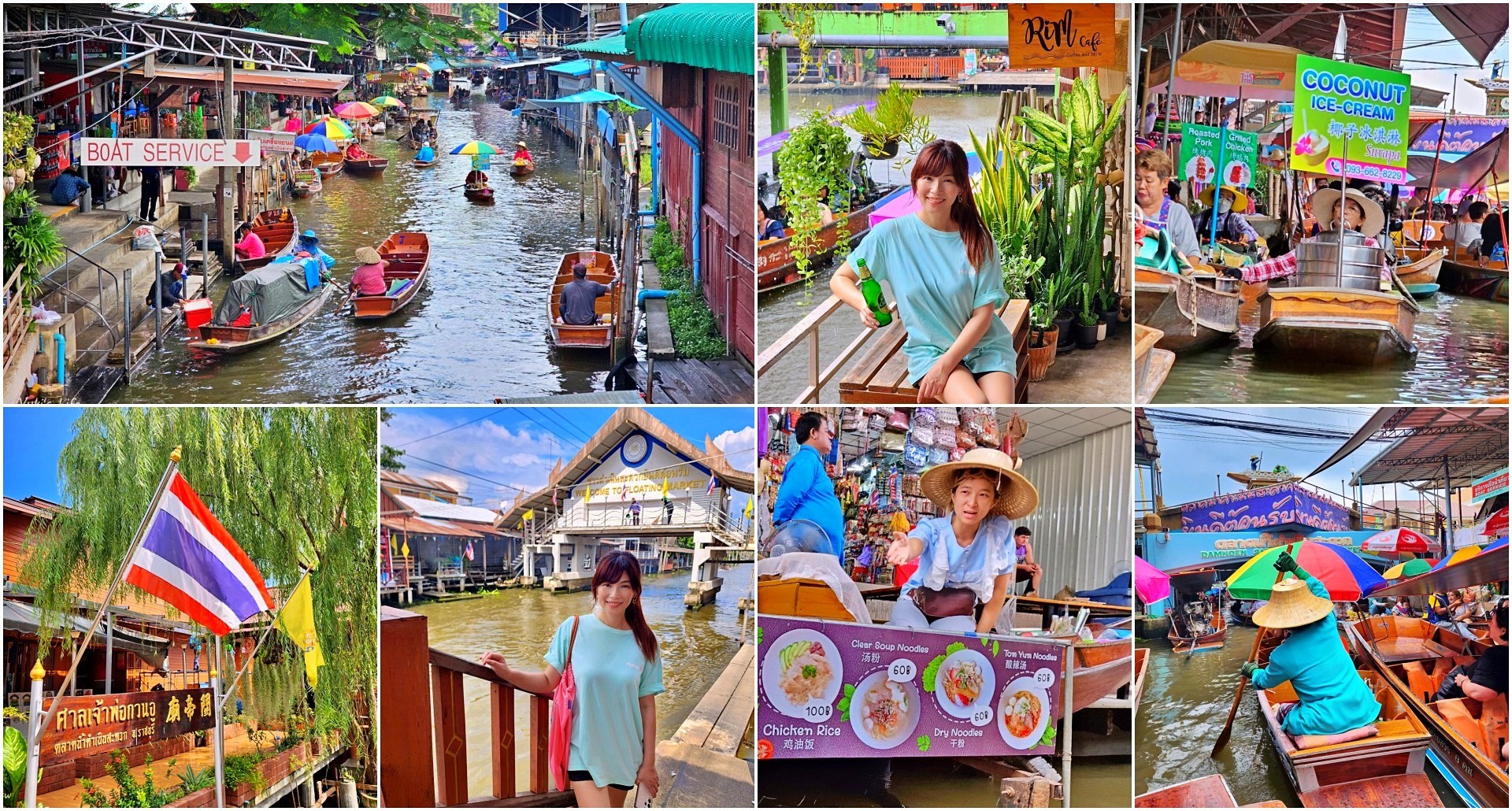曼谷必玩景點推薦【丹嫩莎朵水上市場】搭手搖船太好玩，曼谷的水上市場推薦這裡！