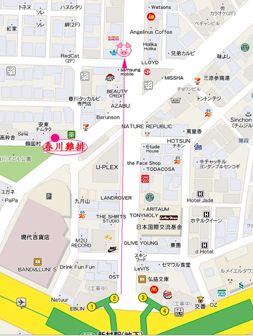 [2011韓國‧首爾行2+1]＊12＊新村‧超辣的高級紅酒烤肉串! (有地圖) - yukiblog.tw